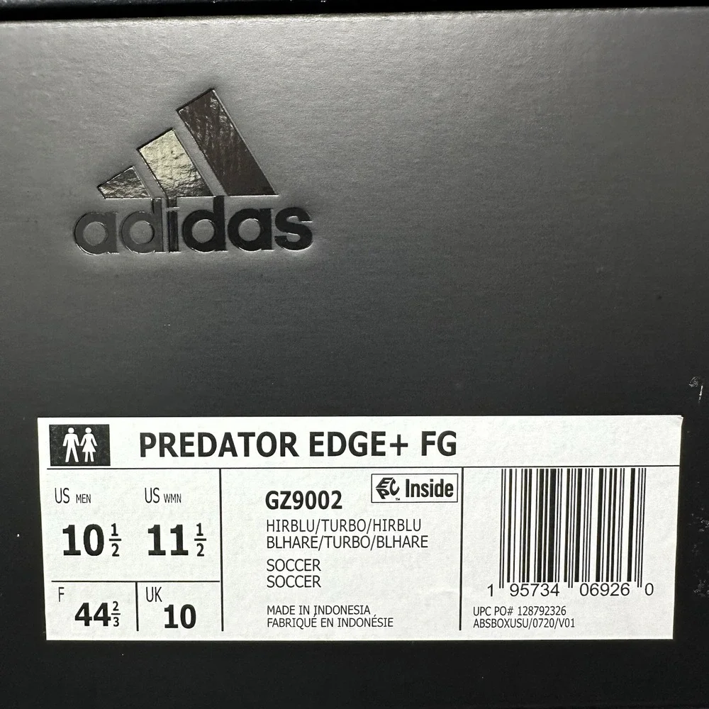 Adidas Predator Edge+ FG Laceless Soccer Cleats Mens Size 10.5 Blue Turbo GZ9002